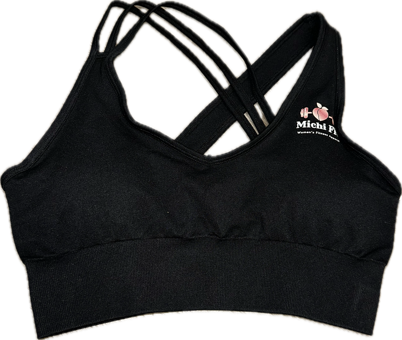 Michi Fit Ribbed Cross Back Sports Bra